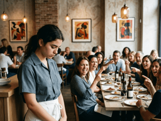 Si va a llorar, que sea afuera; aquí la gente viene a cenar, no a ver cómo suplica una deudora.