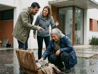 La echaron de su propia sangre con dos maletas torcidas y una vergüenza que pesaba más que la lluvia.