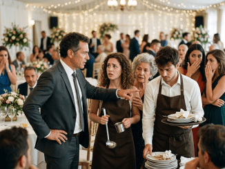 Mi hermano nos hizo pasar por empleados en su boda de lujo… sin imaginar que mi padre ya había firmado la herencia que lo iba a borrar de todo
