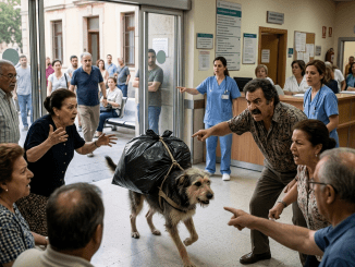 La desesperación tenía cuatro patas, el lomo mojado y una bolsa atada a la espalda, pero en la sala de urgencias lo primero que recibió fue una escoba empujándolo hacia la calle.