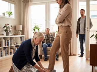 La obligaron a caer de rodillas frente a la mujer que aún no entraba a la familia, y el hombre que ella había parido se quedó mirando como si la humillación también fuera una forma de obediencia.