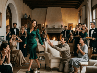 El fuego trepó por la tela de su único vestido bueno mientras su esposo sonreía con esa crueldad tranquila de los hombres que creen que humillar a una mujer es la forma más rápida de devolverla a su sitio.