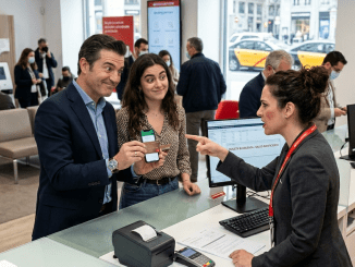 La ejecutiva empujó la tarjeta de vuelta con dos dedos, como si la viudez y la pobreza pudieran ensuciarle el escritorio.