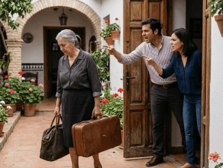 No puedo seguir cargando contigo, mamá; aquí por lo menos te van a bañar a tiempo.