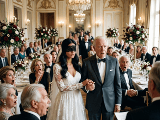 La humillación más sucia no cayó sobre ella, sino sobre la mano temblorosa de su padre ciego cuando su suegra le apartó la silla como si la sangre humilde pudiera manchar las flores de la boda.