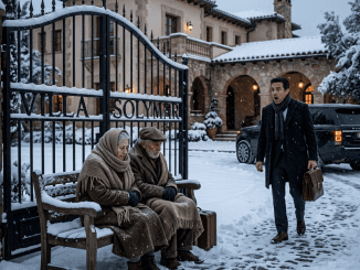La humillación más cruel no vino del invierno, sino de ver a sus padres temblando en la nieve, con una maleta rota a los pies, después de que la mujer con la que pensaba casarse los echara de su propia casa como si fueran una vergüenza que debía esconderse.
