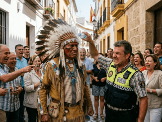 La humillación más cobarde no fue el golpe del sheriff sobre la mesa, sino verlo señalar al apache frente a todo el pueblo y escupir: “No necesito pruebas cuando el problema siempre tiene la misma cara”.