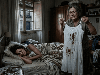 La encontró con el camisón húmedo, las rodillas manchadas de barro y el cuerpo inmóvil sobre la cama, y a Teresa le dolió más el silencio de su hijo que el olor a tumba que seguía pegado en la tela.