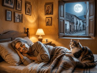 La noche no la estaba castigando con insomnio: la estaba despertando a tiempo, y tuvo que ser un gato quien entendiera el peligro antes que todos los humanos de su casa.