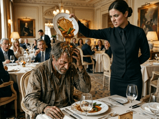 La humillaron por regalar su propia comida, y nadie en ese comedor sospechó que el hombre que olía a calle podía arruinarles la vida con una sola llamada.