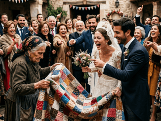La caja cayó al suelo cuando la novia la apartó con dos dedos, y el sonido no fue el de un regalo rompiéndose, sino el de una abuela comprendiendo, delante de cien invitados, que en aquella boda su amor valía menos que el brillo de un apellido.