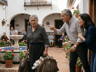La dejaron sentada en una silla de ruedas junto a la puerta, con la casa todavía en las llaves y la traición ya metida en los huesos.