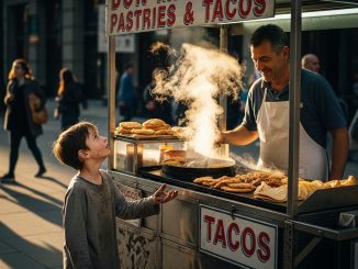 Un niño me pidió unos tacos y ofreció lavar los platos a cambio… pero cuando lo dejé ir sin pagar nada, no sabía que acababa de cruzar una historia que iba a cambiar mi vida.