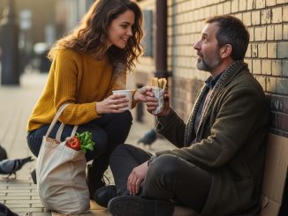 Le llevé comida a un hombre sin hogar que nadie quería atender… años después, entró al restaurante con traje y cambió mi vida con una sola frase.