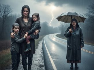 La viuda que fue echada a la tormenta con sus dos hijos… y terminó tocando la puerta de la mujer que todos llamaban bruja