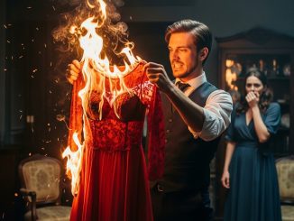 Su esposo quemó el vestido para que ella no fuera a la fiesta… pero apareció de una forma que él jamás pudo controlar