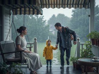 Yo llevaba catorce meses viuda… hasta que una noche de tormenta vi a un hombre y a una niña caminando bajo la lluvia, y mi vida cambió para siempre