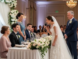 A 15 minutos de mi boda descubrí que habían dejado a mis padres de pie… mientras la familia de mi prometido ocupaba la mesa principal. Su madre se burló. Yo tomé el micrófono… y destruí todo en segundos.
